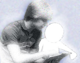 image of tutor helping child to learn to read